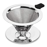 hanmir Kaffeefilter,Kaffeefilter Edelstahl,Wiederverwendbarer Kaffeetropfer,Permanent Kaffee Dripper für 1-2 Tassen,Papierloser Kaffeefilter ideal für Filterkaffee