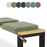 Lycce Bankauflage Klemmkissen 1 Leiste Cordstoff extra Polsterung, Banktiefe ab 35 cm (Salbei)