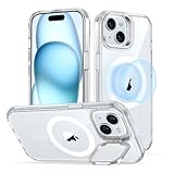 ESR für iPhone 15 Hülle Kompatibel mit MagSafe, Zertifizierte Militärschutz Handyhülle iPhone 15 Case, Integrierter Versteck Ständer Handyhülle, Kratzfeste Rückseite Schutzhülle, Klar