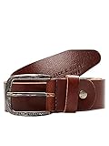 Herren Jack & Jones Ledergürtel JACPAUL Belt Echt Leder Jeans Hosen Gürtel, Farben:Braun, Größe Gürtel:90