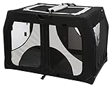 TRIXIE 39725 Mobile Kennel Vario Double, S: 91 × 60 × 61/57 cm, Black/ Grey