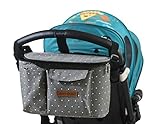 Kinderwagentasche Organizer Kinderwagen Buggy Tasche Baby Universale Multifunktionale Aufbewahrungstasche (Grauer Stern)