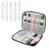 JUGUTA 1 Stück Watch Band Organizer Tasche Mit 5 Kabelclips, Uhrenarmband Aufbewahrungsbox, Faltbar Wasserdicht Nylon, Smartwatch Band Organizer, Tragetasche Kompatibel Mit Allen Uhrenarmbändern