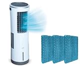 Livington InstaChill Filterset – Kühler mit Wasserkühlung – mobiler Luftkühler mit 3 Kühlstufen – Klimagerät ohne Abluftschlauch für 12h Kühlung dank 8,5 L Tank, mit Fernbedienung