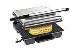 Tefal Kontaktgrill Inicio Adjust GC242D | Elektrogrill | Panini, Toasts, Steak | Regelbarer Thermostat mit 3 Stufen | Antihaftbeschichtete Grillplatten | 2000W | 36.4 x 33.7 x 11.8 cm | Edelstahl