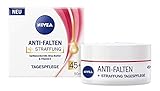 NIVEA Anti-Falten + Straffung Tagespflege 45+ (50 ml), Gesichtscreme mit Aprikosenkernöl, Shea Butter und Vitamin E, Tagescreme mildert Linien und Falten sichtbar