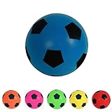 HTI Fun Sport Softball Fußball Größe 5 20cm | Indoor/Outdoor Softball aus Schaumstoff | Schaumstoffball für Stundenlangen Spaß | Fußball für Erwachsene, Jungen und Mädchen Jeden Alters (Blau)