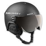 Black Crevice Skihelm mit Visier, Gstaad, BCR143921, schwarz Carbon, Gr. M/L