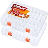 SOMELINE® Sortimentskasten mit 36 Fächern | Stabile Sortierbox für Schrauben, Kleinteile, Klein- und Nähutensilien | Perfekte Aufbewahrungsbox für Nägel und Schrauben | Maße: 25,2x19x4cm | 2 Stück