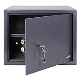 HMF 49203-11 Safe Tresor mit Schlüssel, Möbeltresor | 38 x 30 x 30 cm | Anthrazit