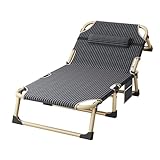 WANGCEPLSD Foldable Bed, Tragbares Bett, Feldbett Klappbar mit Kopfstütze und Verstellbarer Rückenlehne, Liegestuhl, Klappbett für Zuhause, Büro, Balkon, Garten, Tragkraft 200 Kg(Large)