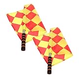 SOPOTUTU 2 Stück Teiliges Handheld Conducting Flag mit Stangen und Schaumstoffgriffen Sichtbare Signalflaggen für Fußball Schiedsrichter und Linienrichter für Outdoor Sportspiele