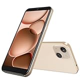HeyxFome Android-Handys – Android 10 Smartphone, 15,2 cm (6 Zoll) Display, Quad-Core-Smartphone, 2 GB RAM + 16 GB ROM, 4G Handys, Dual-SIM frei, entsperrt, 8 MP/Face ID/GPS, helles Gold