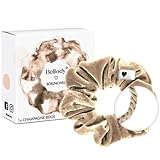 Bellody® Scrunchies Samt – Samtig weich, starker Halt, Velvet Look, exklusive Farben (1 Stück - Champagne Beige) - Haargummi Scrunchie in Beige