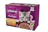 Whiskas Junior Pure Delight Geflügel Ragout in Gelee Katzennassfutter Multipack 4 x12 x 85 g (48 Portionsbeutel) für heranwachsende Katzen von 2 bis 12 Monaten