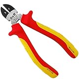 S&R VDE Seitenschneider 160mm – 1000V Zange, 60-Chrom-Vanadium-Stahl, induktions-/ hitze-gehärtet, phosphatiert, mit ergonomischen 2-Komponenten-Griffen, 21mm Schneidbacken, Draht- und Kabelschneider