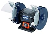 FERM BGM1019 Doppelschleifmaschine 150W - 150mm - Incl. P36 und P60 Schleifsteinen, Schutzbrille und Funkenfänger, Legierter Stahl
