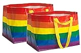 IKEA Kvanting (Frakta) Taschen, groß, wiederverwendbar, 71 l, mit Pride-Regenbogen, 2er-Set