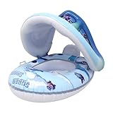 Schwimmring Baby Mit Dach, Baby-Schwimmreifen Mit Sonnendach, Sitz Mit Sicherheitsgurt Und Sonnensegel Für Pools Und Outdoor Schwimmen Kinder 1-6 Jahre