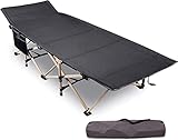 REDCAMP XXL Feldbett für Erwachsene 226kg, 71cm Extra breite Campingbett klappbar, Stabile Faltbar Betten für Outdoor Camping Reisen Büro Indoor,Schwarz