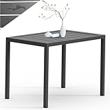 Melko Beistelltisch Aluminium Gartentisch rechteckig hitze- und wetterbeständig Outdoor Tisch 46x35cm Balkontisch Terrassentisch