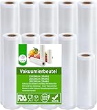 10 Folienrollen AIQII 1 Rolls 15cm x 300cm +4 Rolls 20cm x 300cm + 5 Rolls 28cm x 300cm Vakuumrollen Vakuumfolie Vakuumbeutel mit Profil Einschweißen Vakuumverpackung mit Struktur Verpackungsfolie
