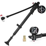 Zaxiva Hochdruck Dämpferpumpe(Max 300 PSI), Mini Dämpferpumpe mit Manometer und Entlüftungstaste, 2 in1 Fahrrad Gabelpumpe/Hinterradaufhängung pumpe und Fahrradreifen pumpe für MTB, Rennrad