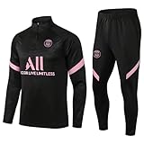 YiJee PSG Fußball Trikot für Erwachsene - Fußball Trainingsanzug mit Langarm für Paris Football Fans - Atmungsaktive Sportbekleidung für Fitness und Laufen - Jogginganzug Fußballtrikot Set