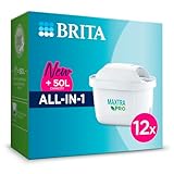 BRITA Filterkartuschen MAXTRA PRO All-in-1 – 12er Pack (Jahresvorrat); BRITA Ersatzkartusche für alle BRITA Kannen. Für frisches Wasser. Filtert Mikroverunreinigungen wie PFAS, Chlor, Kalk & Metalle