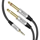 DTech 3,5 mm auf 1/4 Adapter Audio-Stereo-Kabel TRS 1/8 auf Dual Quarter Zoll TS 6,35 mm Y-Splitter Gitarre AMP Aux-Kabel (1.5M)