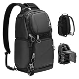 TARION Kameratasche Sling Kamerarucksack Klein: 2-in-1 Fotorucksack Kamera Sling Tasche 9L Fotografie mit Seitlicher Zugang Wasserdicht Regenhülle für DSLR SLR Spiegelreflex Reise TR-S