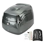 Kikumi 38L Motorrad Top Box Retro Wasserfestes Motorrad -Trunk -Gepäck Top Case Universal Fit für Elektrische Roller (Ti Farbe)