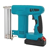 Elektrischer Nagler, kabellos, elektrisch, multifunktional, 2 in 1, Elektro-Nagler, mit Nägeln und Ladegerät, Transporttasche, inklusive Li-Ion-Akku 1,5 Ah (Cyanblau)