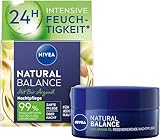 NIVEA Natural Balance regenerierende Nachtpflege (50 ml), Feuchtigkeitsscreme mit Bio Arganöl, Jojoba- und Mandelöl, pflegende Nachtcreme für jeden Hauttyp