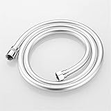 UKJIAHAO Duschschlauch,Brauseschlauch Schwarz 1.5M 2M Heizung Schläuche Badezimmer Brauseschlauch Bidet Wasserhahn Brauseschlauch Badezimmer-Rohr PVC(Silver A,150cm)