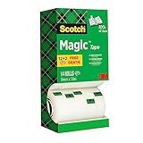Scotch Magic Klebeband – Vorteilspack 14 Rollen 19mm x 33m, Allzweck-Klebeband für die Reparatur, Etikettierung und zum Verschließen von Dokumenten