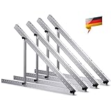 Solarpanel Halterung Flachdach, 114 cm Solarmodul Halterung, Balkonkraftwerk Halterung für Solarpanel 100W-800W Winkel Einstellbar 0-90° für Dachhalterungen, Pv Modul Solarmodule 2 Paar