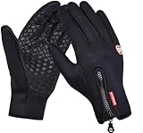 Freezer Thermo Handschuhe, Warme Winterhandschuhe mit wasserabweisender Beschichtung und Touchscreen-Funktion, ideal für Outdoor-Arbeiten, Laufen und Radfahren (‎Schwarz, XL)