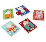 Eichhorn – Lernbretter mit 5 Lernfunktionen in Form süßer Tierfreunde, Jede Funktion auf einem Brett für sicheres greifen und festhalten,18x14 cm, aus 100% FSC zertifiziertem Sperrholz, ab 3 Jahren