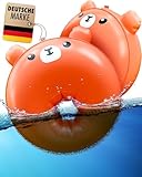 Kleinbär® Schwimmflügel mit Sicherheitsventil & PE-Schaumkern [TÜV geprüft] I Schwimmhilfe für Kleinkinder - 1 bis 3 Jahre, 11-17 Kg I Runde Schwimm Flügel im Bärchendesign I Schwimmärmel