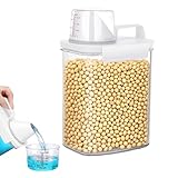 Zyluniy 1800ml Waschmittel Aufbewahrung mit Messbecher, Waschmittel Waschpulver Aufbewahrungsbox, Luftdichter Waschmittelspender, Schüttdosen für Trockenfutter Reis Mehl Waschmittel Hundefutter