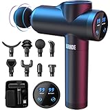 BURNNOVE Massagepistole Massage Gun mit Led-Touchscreen 99 Geschwindigkeitsstufen 8 Austauschbare Köpfe 2550mAh Akku für Schulter Körper Rücken Entspannung