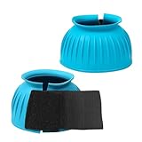 Generisch 1 Paar Hufglocken for Pferde, schützen vor Hufaufprall, Trauma, Gummipflege for die Weide, kein Reiben(Blue,Small)