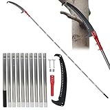 Astsäge Teleskopsäge Astschere, Gartensäge Schere Baumsäge mit Tragetasche und Sägeblätter, Hochentaster Handsäge für Hohe Äste, Stangensäge Handstielsäge (TYP3-4.5M Leicht Astsäge)