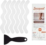 Secopad Anti-Rutsch Aufkleber Sicherheitsstreifen für Badewanne, Klebende Sticker mit Premium Schaber für Badewanne, Dusche, Treppe (Farblos)