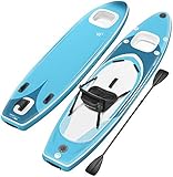 Sportstech Premium 9in1 SUP Board Set + 2in1-Sichtfenster + Kajak-Sitz | Stand Up Paddling Boards aufblasbar | 6 Zoll Dick | Action Cam Holder | Wassersport Stand Up Paddle WBX300/320 | Surfbrett