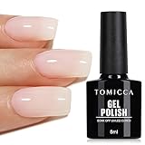 TOMICCA UV Nagellack Milchig Weiss, 8ml Milchig Weiß Gel-Nagellack, UV LED Soak Off Manicure Gel Lacquer Varnish