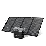 EcoFlow DELTA 2 tragbare Powerstation mit 220W Solar Panel, balkonkraftwerk mit speicher solaranlage balkon und Schnellladung als Solargenerator für die Stromversorgung, für Camping und Wohnmobile