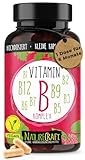 Vitamin B-Komplex - B1+B2+B3+B5+B6+B7+B9+B12, vegan, hochdosiert - 180 Kapseln (6 Monats-Vorrat)