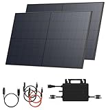 Solarway® Balkonkraftwerk 800W mit 880Wp Solarmodulen – Komplettset mit Hoymiles HMS-800W-2T Wechselrichter – 2× 440W bifaziale Black Solarpanels – Mini PV Anlage für Steckdose inkl. Zubehör